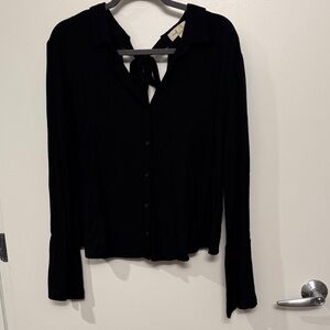Anthropologie Black Women's Top with Bow Detail